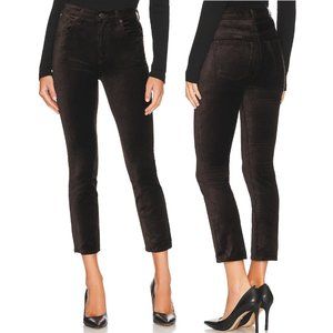 CITIZENS OF HUMANITY SAMPLE JOLENE VINTAGE SLIM BRN VELVET PANTS IN PONY 27